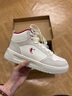 喬丹加絨高幫板鞋女鞋運動(dòng)鞋2025秋冬季新款皮面保暖棉鞋休閑鞋子女士 象牙白/月牙灰【加絨保暖】 38 曬單實(shí)拍圖