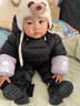 G.duck嬰兒連體衣男女寶寶羽絨棉服冬裝新生兒衣服加絨加厚滿(mǎn)月幼兒爬服 黑色 80 建議8-12個(gè)月 曬單實(shí)拍圖