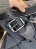 回力男士針扣皮帶真皮2025年最新款潮流青年腰帶百搭學(xué)生牛仔褲帶韓版 黑色 120cm 曬單實(shí)拍圖