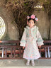 安妮優(yōu)兒格格服女童古裝清朝秋冬加厚兒童冬季漢服中國風(fēng)唐裝滿(mǎn)族拜年服裝 綠色加絨加厚 130 曬單實(shí)拍圖