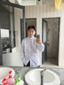 唐號（tanghao）白色長(cháng)袖襯衫男情侶套裝寬松dk領(lǐng)帶襯衣潮流韓版班服畢業(yè)衣服襯衫 白色上衣+領(lǐng)帶+黑色西褲 2XL 曬單實(shí)拍圖
