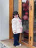 班喜迪女童棉服冬裝2025新款洋氣寶寶外套保暖夾棉上衣兒童連帽棉衣棉襖 米色 100 cm 曬單實(shí)拍圖