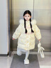 G.duck小黃鴨女童羽絨棉服中長(cháng)款兒童外套防寒服韓版女孩冬裝大毛領(lǐng)保暖 淺黃色 110 尺碼4~5歲【100-110cm】 曬單實(shí)拍圖
