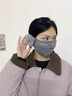嘉綢保暖口罩防風(fēng)防寒面罩耳罩護耳一體男女冬季戶(hù)外騎行保暖加絨加厚 兔毛口罩二合一-淺灰色 曬單實(shí)拍圖