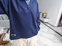 :CHOCOOLATEit襯衫領(lǐng)假兩件衛衣男秋季新款寬松長(cháng)袖Polo衫T恤潮 藏青 L 曬單實(shí)拍圖