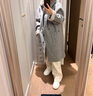 ELLE【100%綿羊毛】灰色格雷系連帽毛呢外套女2025冬新款呢子大衣 灰色 S 曬單實(shí)拍圖