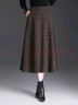 皮爾卡丹（pierre cardin）半身裙咖色毛呢a字裙女2026秋冬新款后松緊高腰遮胯顯瘦中長(cháng)擺裙 摩卡棕【裙長(cháng)75/有口袋】 S 60-90斤 曬單實(shí)拍圖