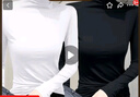 莫代爾半高領(lǐng)內搭打底衫女秋冬顯瘦長(cháng)袖t恤女上衣肌底衣面膜t8002 【兩件裝】白色+黑色 XL 建議115-125斤 曬單實(shí)拍圖