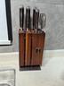 張小泉華曜大馬士革鋼六件刀具套裝 套刀 菜刀斬骨刀小廚刀水果刀磨刀器刀具全套D300211 曬單實(shí)拍圖