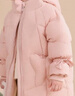 G.DUCKKIDS品牌童裝兒童羽絨服女童中長(cháng)款加厚保暖羽絨外套女孩寶寶冬季衣服 蝴蝶口袋羽絨服 粉色 90 曬單實(shí)拍圖