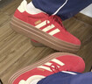 adidas「T頭鞋」VL COURT復古休閑板鞋德訓鞋男女阿迪達斯輕運動(dòng) 淺猩紅/暖香草色/黃色   36 曬單實(shí)拍圖