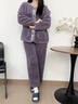 妮狄婭睡衣女冬季加厚保暖珊瑚絨簡(jiǎn)約優(yōu)雅紫色可外穿羊羔絨家居服套裝 紫色 TF25475 L (165) 【參考體重105-125斤】 曬單實(shí)拍圖