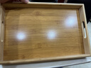 川島屋（KAWASIMAYA）川島屋日式木質(zhì)托盤(pán)長(cháng)方形家用放水杯子茶盤(pán)水果盤(pán)子竹木餐盤(pán) 手提托盤(pán)(中號) 曬單實(shí)拍圖