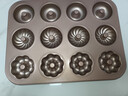 十色生活12連老式雞蛋糕模具家用不沾甜甜圈無(wú)水6馬芬烤盤(pán)烤箱用9烘焙工具 12連3花型馬芬蛋糕模具 【無(wú)贈品】 曬單實(shí)拍圖