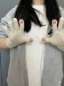 啄木鳥(niǎo)手套女士秋冬季保暖騎行針織毛線(xiàn)手套防寒風(fēng)加長(cháng)護手腕可觸屏手套 米色【可觸屏】 曬單實(shí)拍圖