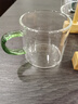 綠昌明玻璃小茶杯加厚帶把手品茗杯茶具套裝小杯子泡茶杯六色品杯+杯架 曬單實(shí)拍圖