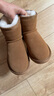 意爾康女靴雪地靴女冬季厚底加絨加厚保暖棉鞋百搭中筒短靴媽媽棉靴子 土黃色 加絨 【靴筒羊毛內里】 36 曬單實(shí)拍圖
