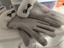 紅豆（Hodo）羊毛手套女秋冬季保暖加絨女士手套開(kāi)車(chē)騎行防風(fēng)防寒可觸屏手套 曬單實(shí)拍圖