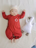 翹腳鴨嬰兒衣服新生連體衣拜年服滿(mǎn)月寶寶過(guò)年百天周歲喜慶紅色睡衣秋冬 曬單實(shí)拍圖