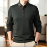 SUSTYLE國際一線(xiàn)品牌爸爸裝長(cháng)袖T恤男翻領(lǐng)純色Polo衫打底秋商務(wù)休閑上衣 木綠 均碼 165 曬單實(shí)拍圖