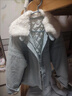 舟喜（ZHOUXI）女童牛仔夾棉棉服秋冬款2025新款韓版加厚棉衣女孩外套兒童棉襖潮 淺藍色 160 CM 曬單實(shí)拍圖