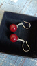 QPQK紅色朱砂耳環(huán)2025新款爆款高級感過(guò)年純銀耳墜獨特玄學(xué)耳飾女秋冬 深紅朱砂銀耳勾 曬單實(shí)拍圖