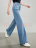 熙世界（sllsky）牛仔褲闊腿寬松2025夏季薄款通勤高腰顯瘦休閑直筒長(cháng)褲子 洗水牛仔藍 26 曬單實(shí)拍圖