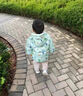 心楠兒寶寶連帽棉服洋氣男童女童裝冬季外套2025新款小孩棉衣服冬裝 綠色恐龍棉服 90 (S) 適合12-14月齡 曬單實(shí)拍圖