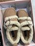 他她（TATA）復古厚底毛毛鞋女鞋加絨保暖單鞋棉鞋雪地靴短靴春季新款 黃棕（仿毛里） 36 曬單實(shí)拍圖