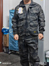 沃巴倫純棉工作服套裝男迷彩服勞保服彈力工裝春秋作訓服休閑耐磨工裝服 528黑迷彩純棉套裝 XL 175碼/ 建議體重120-140斤 曬單實(shí)拍圖