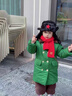 席佰小孩子軍大衣  加棉加厚中長(cháng)款外套兒童冬裝加厚保暖寶寶冬季棉衣 綠色單件軍大衣 90 cm 曬單實(shí)拍圖