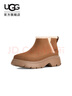 UGG冬季新款女士時(shí)尚舒適保暖平跟厚底休閑雪地靴迷你靴 1174495 CHE | 栗色 36 曬單實(shí)拍圖