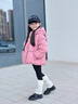 G.duck小黃鴨女童羽絨服冬季新款洋氣寶寶冬裝兒童加厚冬款短款棉服外套 西瓜紅 110 cm 曬單實(shí)拍圖
