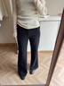 逸陽(yáng)（ESE-Y）微喇褲女2025年冬新款彈力加絨休閑褲子小個(gè)子 黑色常規 28 曬單實(shí)拍圖