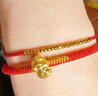 周六福財億蛇寶黃金轉運珠紅繩生肖蛇本命年生日禮物A1713122 約0.43g 曬單實(shí)拍圖