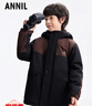 安奈兒（Annil）安奈兒童裝男童中長(cháng)款棉衣2025冬新款 黑色 160 曬單實(shí)拍圖