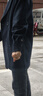 晚白小個(gè)子氣質(zhì)通勤極簡(jiǎn)風(fēng)高級感厚外套夾棉加厚保暖羊毛呢大衣 深藍色 S 曬單實(shí)拍圖