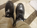 百麗褶皺商務(wù)皮鞋男牛皮厚底正裝鞋A1422AM4 黑色-單里 39 曬單實(shí)拍圖