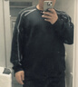 尤芮軻胖男生大碼黑色衛衣秋季鉚釘設計感顯瘦遮肉寬松大肚子長(cháng)袖T恤潮 黑色【升級款】 5XL 215至240斤可穿 曬單實(shí)拍圖
