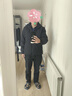 輕薄棉衣秋冬大碼男女韓版寬松棉襖外套休閑保暖百搭連帽一體棉服 黑色 XL 【女士拍小一碼】 135-150斤 曬單實(shí)拍圖