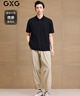 GXG男裝 馬球衫透氣彈力polo衫男士上衣翻領(lǐng)短袖T恤 25夏新品 黑色 L 曬單實(shí)拍圖