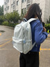 361°雙肩包女新款休閑百搭高顏值大學(xué)生書(shū)包大容量旅行背包純色電腦包 晴空藍 曬單實(shí)拍圖