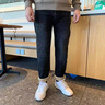北海二巷2025秋季新款黑灰色牛仔褲男士美式潮牌彈力修身小腳腰帶休閑長(cháng)褲 黑色長(cháng)褲【秋冬】 30 118-128斤 曬單實(shí)拍圖