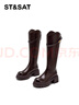 星期六女靴長(cháng)靴2025冬季新款長(cháng)筒百搭英倫風(fēng)騎士靴SSD4117C9S 棕色 36 曬單實(shí)拍圖