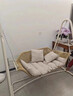 筑家星宇戶(hù)外秋千搖椅吊椅庭院雙人搖籃家用露臺花園小院吊床吊籃室外秋千 原木色桔梗雙人秋千[帶坐墊抱枕] 曬單實(shí)拍圖