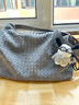 ECODAY秋冬麂皮編織包通勤托特包復古單肩斜挎hobo包女生日情人節禮物 灰色（大號） 曬單實(shí)拍圖