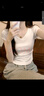 哈魯迪短款正肩短袖t恤女2025年新款夏季修身顯瘦高腰辣妹上衣打底衫秋 白色（短袖款） L 【95-115斤】 曬單實(shí)拍圖
