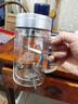 富光健牌雙層玻璃杯支持團購定制茶杯辦公杯帶把 大容量男女水杯子 曬單實(shí)拍圖