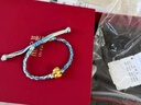 潮宏基 萌吉蛇蛇年黃金手鏈女足金轉(zhuǎn)運(yùn)珠硬金紅繩本命年生日禮物U C 吉祥紅，繩長約15-16cm 曬單實(shí)拍圖
