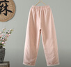 蘑菇同學(xué)棉麻夾棉棉褲女冬裝2025新款加棉加厚保暖防寒褲顯瘦直筒闊腿褲女 粉色 XL 【建議130-145斤】 曬單實(shí)拍圖